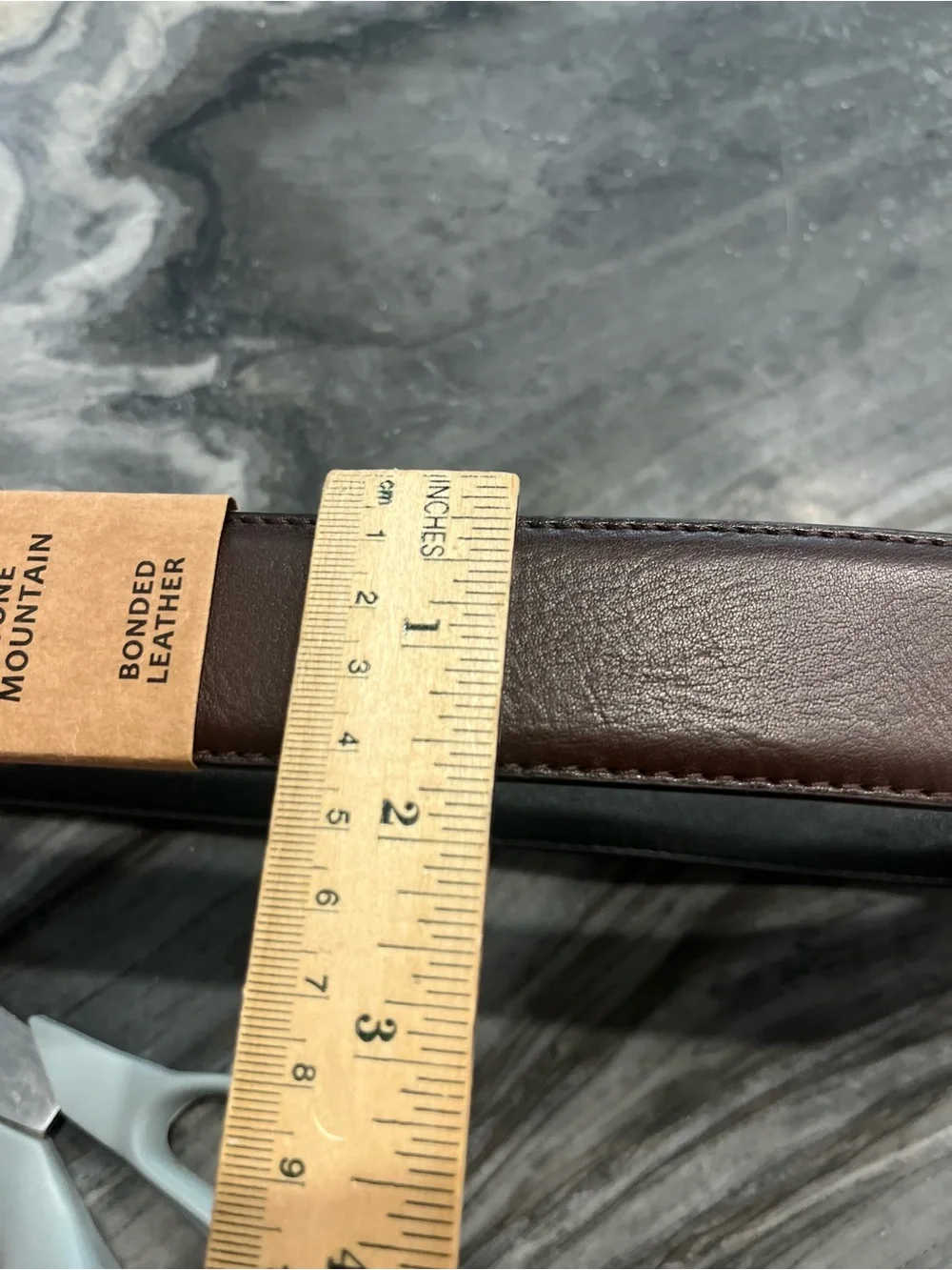 NWT Mens STONE MOUNTAIN 100% Bonded Leather Brown Belt sz S 30-32